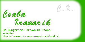 csaba kramarik business card